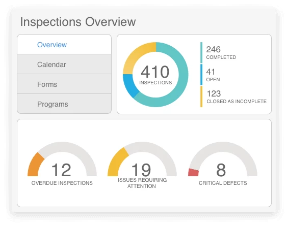 Inspections overview report by Teletrac Navman